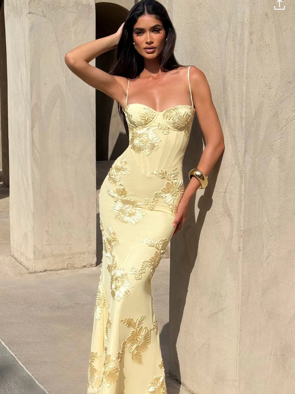 Babyboo Yellow Embroidered Dress